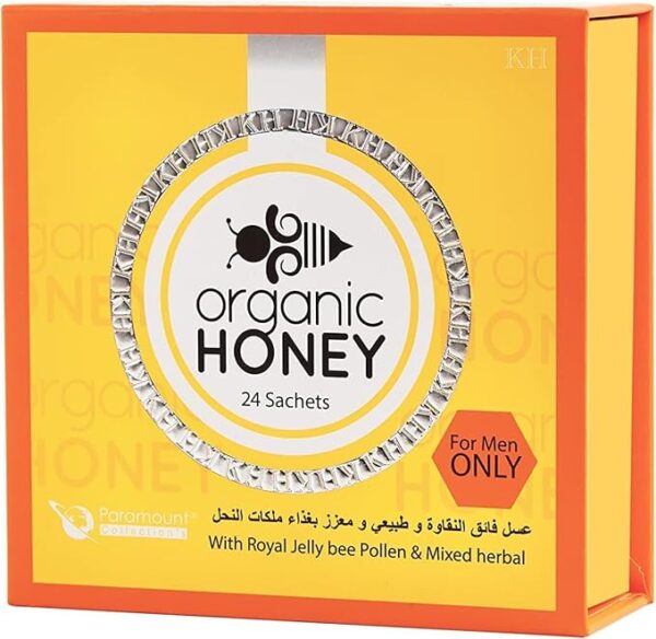 Organic Honey with Natural R-Jelly Bee Pollen & 100% Pure Mixed Herbals (Pack of 24 Sachet)